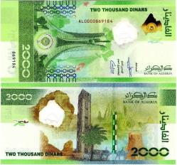 P#W148 Cezayir 2000 Dinar 2022 Hybrid Polymer ÇİL