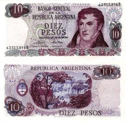 P#295a.3 Arjantin 10 Peso (....894D) 1975-1976 ÇİL