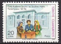 1984 TÜRK KADININA SEÇME VE SEÇİLME HAKKI TANINMASI 50. YILI TAM SERİ MNH