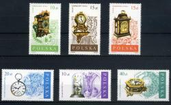 Koleksiyon Pulları,1988 Polonya 6 Pulluk Klasik Saatler Damgasız Tam Seri,Kia-87