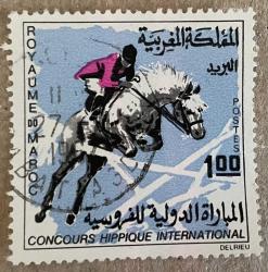 1967.BİNİCİLİK .FRANSA SÖMÜRGE.FAS( MAROC)TEK PUL  DAMGALI