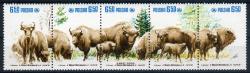 Koleksiyon Pulları, 1981 POLONYA -Yaban Hayatı,Bizonlar,5 Pulluk Damgasız Tam Seri,Kia-88