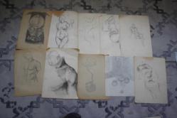 1980  SENELERINE AİT KARAKALEM AMATÖR CİZİMLER DETAYLAR RESIMLERDE LOT HALİNDE HEPSİDE GÖNDERİLECEKTIR ( R21 -7