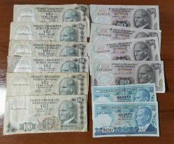 6-7 EMİSYON YERLİ ESKİ KAĞIT PARALAR LOTU
