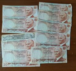 6-7 EMİSYON YERLİ ESKİ KAĞIT PARALAR LOTU