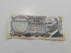 6.EMİSYON 5 TÜRK Lirası 1968