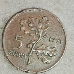 TÜRKİYE  1971  5  KURUŞ
