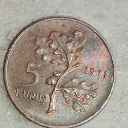 TÜRKİYE  1971  5  KURUŞ