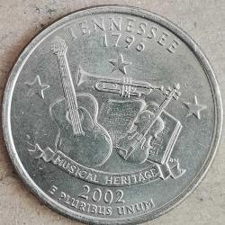 AMERİKA  2002 P  25  CENT   ÇEYREK DOLAR  HATIRA  50 Eyalet Çeyreklikleri - Tennessee