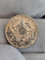 Sultan Abdülhamit 1293/27 Mısır Baskı Gümüş 1 Kuruş Çil