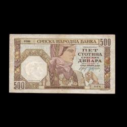 SIRBİSTAN (1941) - 500 Dinar (ÇT 7,0/10)