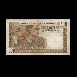SIRBİSTAN (1941) - 500 Dinar (ÇT 7,0/10)