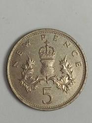 1970 Birleşik Krallık 5 New Pence - Kraliçe II. Elizabeth