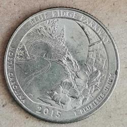 AMERİKA  2015 D    25  CENT   ÇEYREK DOLAR  HATIRA Güzel Amerika Çeyrekleri - Mavi Ridge Park Yolu