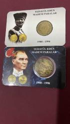 ÖZEL KİTİNDE 1988 100 LİRA VE 1989 500 LİRA İKİ ADET MADENİ PARA