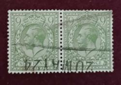 İngiltere 1912 Kral George V _ 9 pence per Damgalı