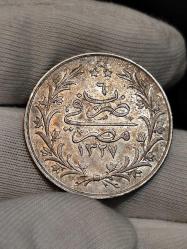 Sultan Reşat 1427/6 Mısır Baskı Gümüş 5 Kuruş Çil