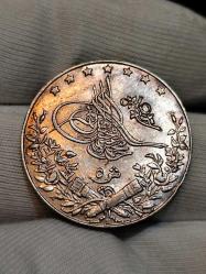 Sultan Reşat 1327/6 Mısır Baskı Gümüş 5 Kuruş Çil