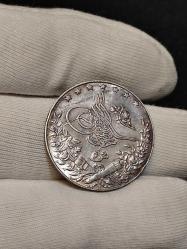 Sultan Reşat 1327/6 Mısır Baskı Gümüş 5 Kuruş Çil