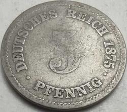 Almanya 1875 F 5 Pfennig Alman İmparatorluğu Bakır-Nikel Berlin Baskı