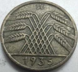 Almanya 1935 A 10 Reichspfennig Weimar Serisi Alüminyum-Bronz Madeni Para