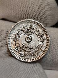 Sultan Reşat 1327/7 Nikel 5 Para Nadir Çil