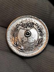 Sultan Reşat 1327/5 Nikel 5 Para Çil