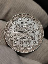 Sultan Reşat 1327/5 Gümüş 5 Kuruş Nadir