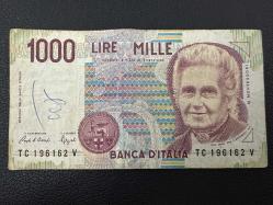 İtalya 1000 Liret 1990. ÇT. Yazı Vardır.