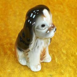 VINTAGE AVRUPA EL BOYAMA YAVRU KÖPEK SERAMİK BİBLO