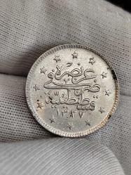 Sultan Reşat 1327/3 Gümüş 2 Kuruş Çil