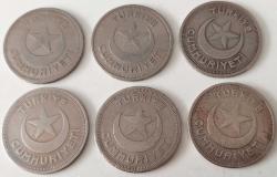 1935-36-37-38-39-40 10 KURUŞ ORİJİNAL TAM SET MADENİ PARASI 6 ADET 6NN1RR ÇOK NADİRDİR