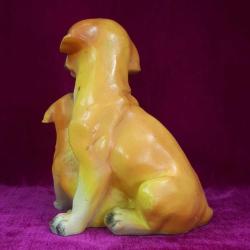 VINTAGE AVRUPA ANNE VE YAVRU KÖPEK EL BOYAMA ALÇI BİBLO