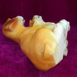 VINTAGE AVRUPA ANNE VE YAVRU KÖPEK EL BOYAMA ALÇI BİBLO