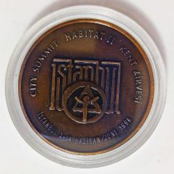 1996 Habitat II Kent Zirvesi..İstanbul Kız Kulesi Hatıra Bronz..