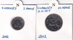 Koleksiyon Ürünü Guernsey 10 Pence 2012 - Elizabeth II. resimli ÇA ikili set
