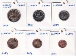 Koleksiyon Ürünü Güney Afrika Madeni Para Seti  6 adet Tam Takım Çil 2023 ve 2024 tarihli
