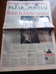 Pazar Postası Gazetesi - Turkish Newspaper - 23 Haziran 1996 - Sayı 131 - Refah Partisi ile iktidar oyunu yazan Mete Belovacıklı  - Osmanlı ve habitat yazan Mehmet Ali Kılıçbay - Türkiye ve Yunanistan yazan Murat Belge - 21. Yüzyıl politikasız mı olacak yazan Canan Barlas - Mecelle ve hukuk birliği yazan Taha Akyol - bayanlar tenis şöleni  - ben de Don Kişot'u severim yazan Kazım Berzeg - yine yeni sol yazan Naki Özkan - yeni sol ve Türk Solu yazan Ömer Servet - asker sivil ilişkisi yazan Sami Kohen - balkanlardaki Türk azınlıkları yazan Faruk - nükleer pislik nükleer güçten pahalı yazan Dinçer Güner - balede caz yorumları - Habitat filmleri ve sezonun diğer ilginç filmleri yazan Ahmet Mithat - iyi niyet elçisi piyanist Ivo Pogorelich İstanbul'da - borsada Yükseliş sinyalleri - Ve ilahlar modayı yarattı - Neslihan Yargıcı - Yıldırım Mayruk - Cemil İpekçi - İngiltere'nin keşfettiği deha Rıfat Özbek - en iyi 10 hisse - Emsan 26.56 - Kent ya da city fotoğraflarla kent öyküsü - Çetinkaya - İdil Koleksiyon