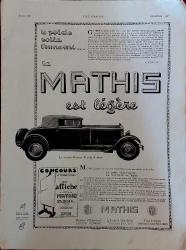 Reklam - MATHIS (1930 Senesi)