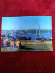 Dönem ürünü İstanbul Boğaz köprüsü kartpostal