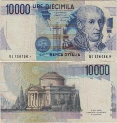 İTALYA 10.000 LİRET 1984 ALESSANDRO VOLTA. ÇOK TEMİZ.