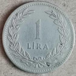 TÜRKİYE 1947  1  LİRA  GÜMÜŞ  7,5 GRAM