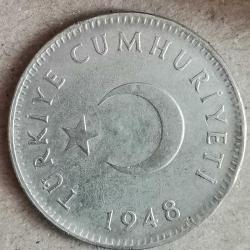 TÜRKİYE 1948  1  LİRA   GÜMÜŞ  7,5 GRAM
