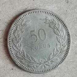 TÜRKİYE 1947   50  KURUŞ     GÜMÜŞ  4  GRAM