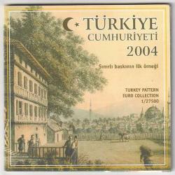 TÜRKİYE CUMHURİYETİ 2004 YILI EURO-TÜRKİYE MADENİ PARA SETİ ÇİL