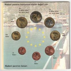 TÜRKİYE CUMHURİYETİ 2004 YILI EURO-TÜRKİYE MADENİ PARA SETİ ÇİL
