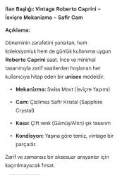 İsviçre Roberto Caprini Kol Saati