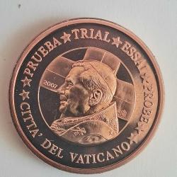 SPECIMEN   VATİKAN   2007     2  EURO CENT   DENEME PARASI