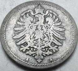 Almanya 1876 A 5 Pfennig Alman İmparatorluğu Bakır-Nikel