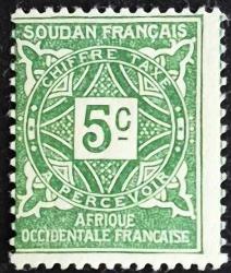 +++  RF SUDAN (FRANSIZ BATI AFRİKASI) FİSKAL       1914    5C    - DAMGASIZ